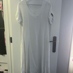 Brunello Cucinelli knit dress. White. Fits below the knee. Size 4.